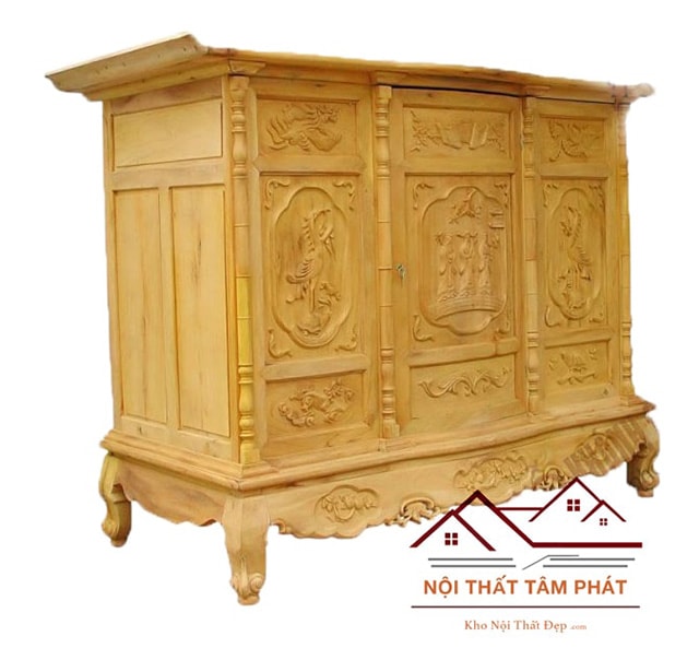 Tủ thờ gỗ Mít cao cấp mẫu BTM012