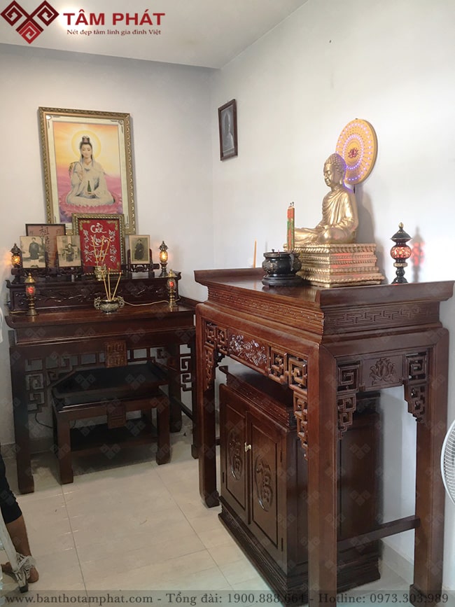 Phòng thờ Phật và gia tiên cao cấp Mẫu BTG-1121