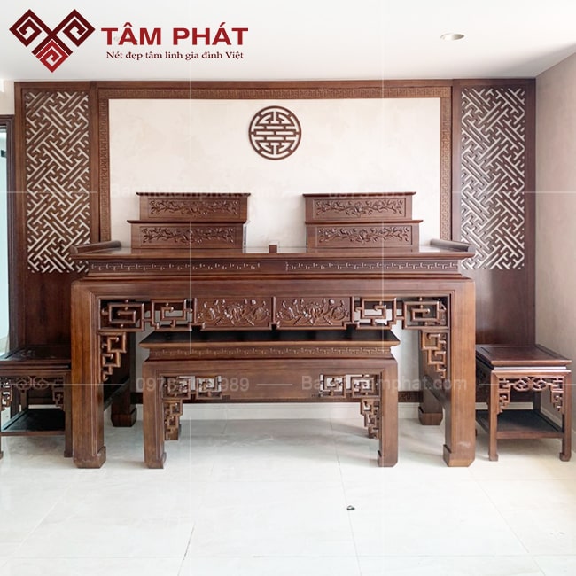 Mẫu bàn thờ gỗ Tâm Phát đa dạng kích thước